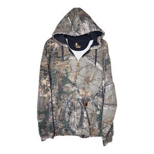 Carhartt Realtree Camo Hoodie Jacket Mens XL K289 Full Zip Hunting Field Y2K